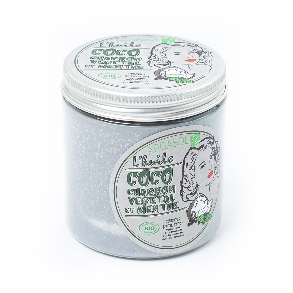 Huile de coco charbon vgtal et menthe 250ml