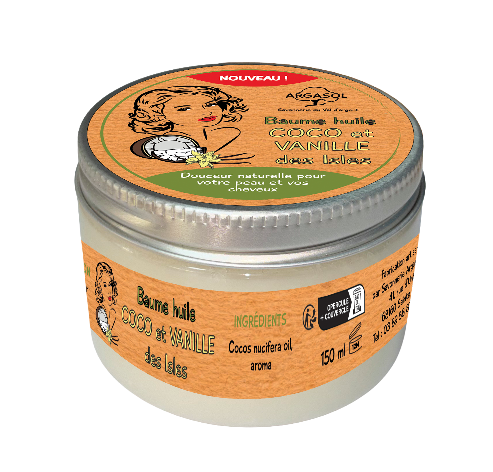 Baume Huile de Coco Vanille des Isles 150ml