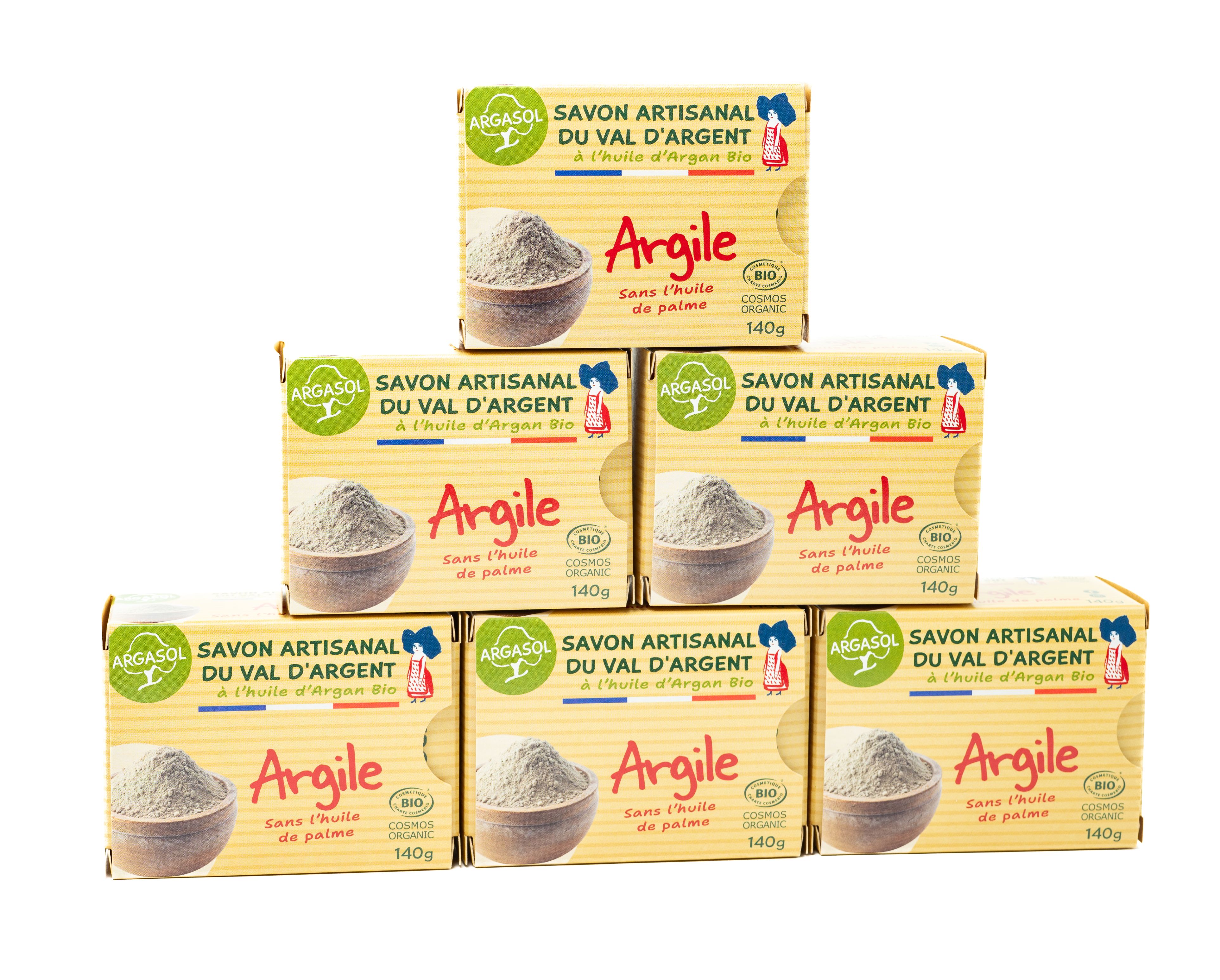 Lot de 6 Savons  l'Argile