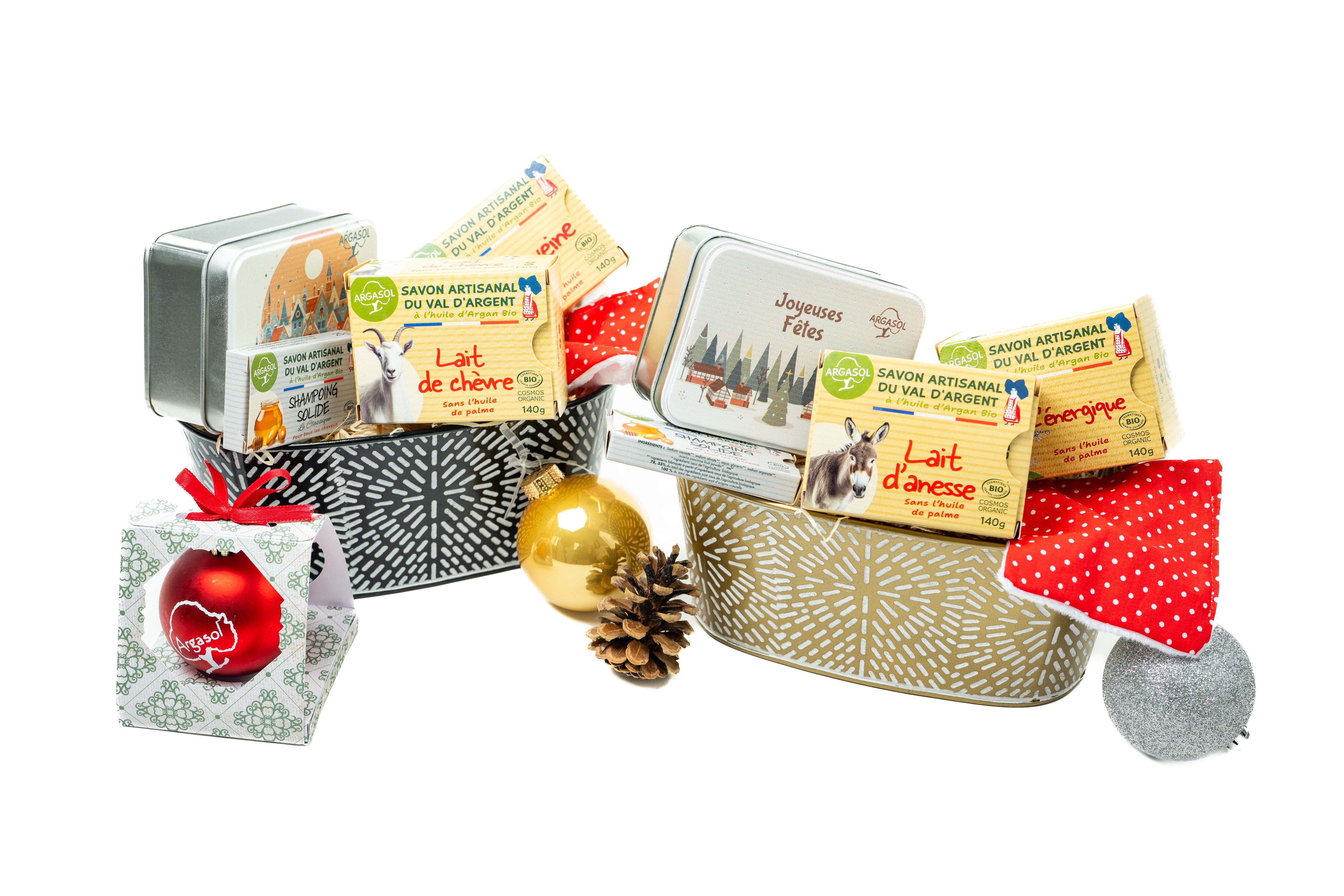 Baquet doré ou noir Noël