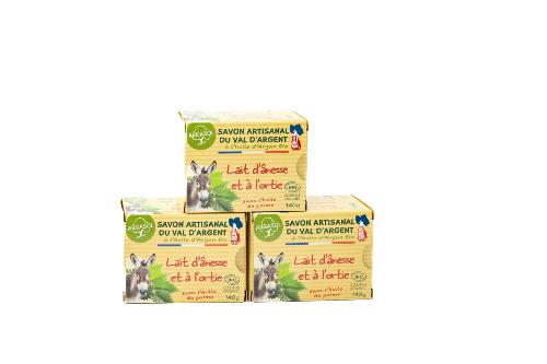 Lot de 3 Savons au Lait d'Anesse et à l'Ortie