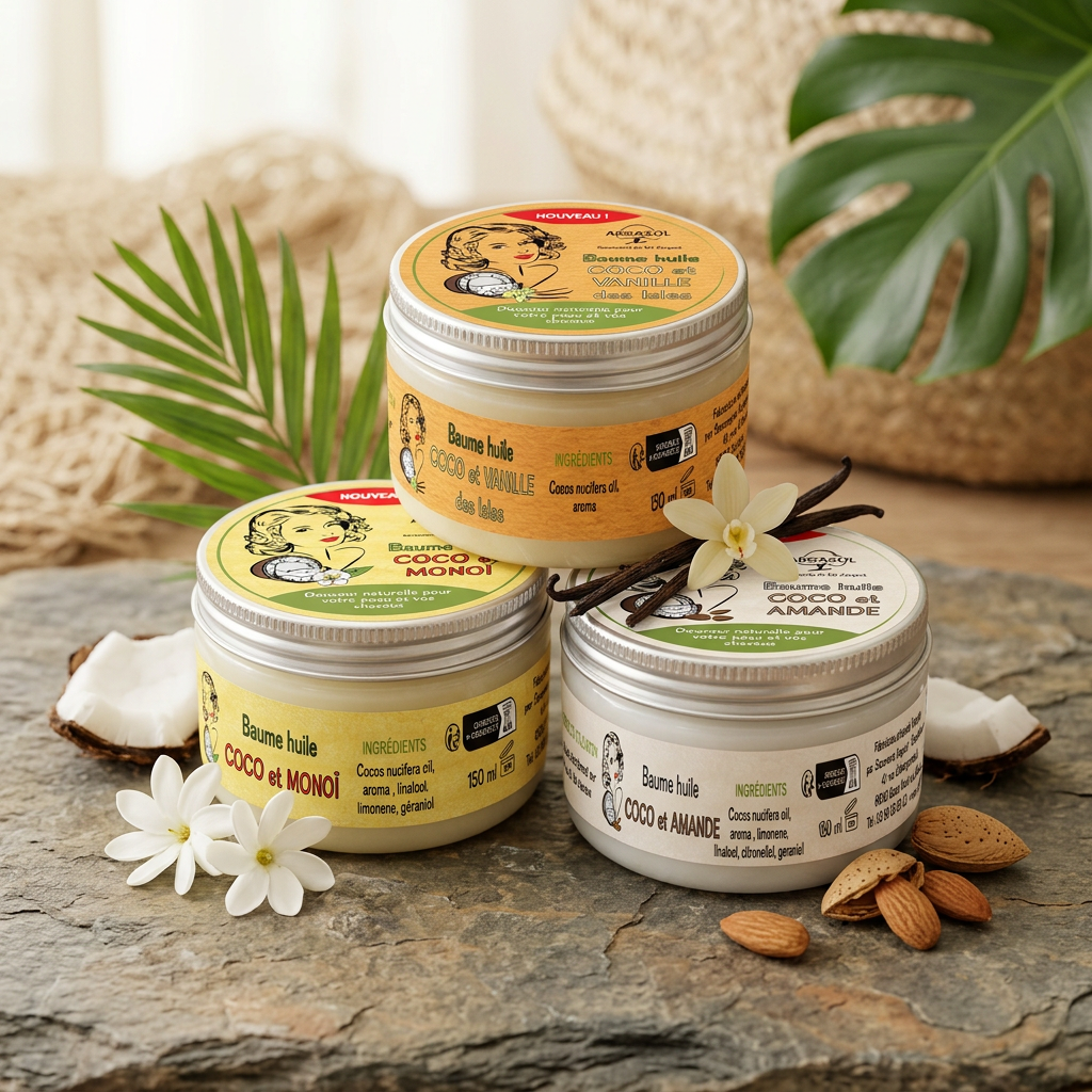 Lot de 3 Baumes Huiles de Coco 150ml