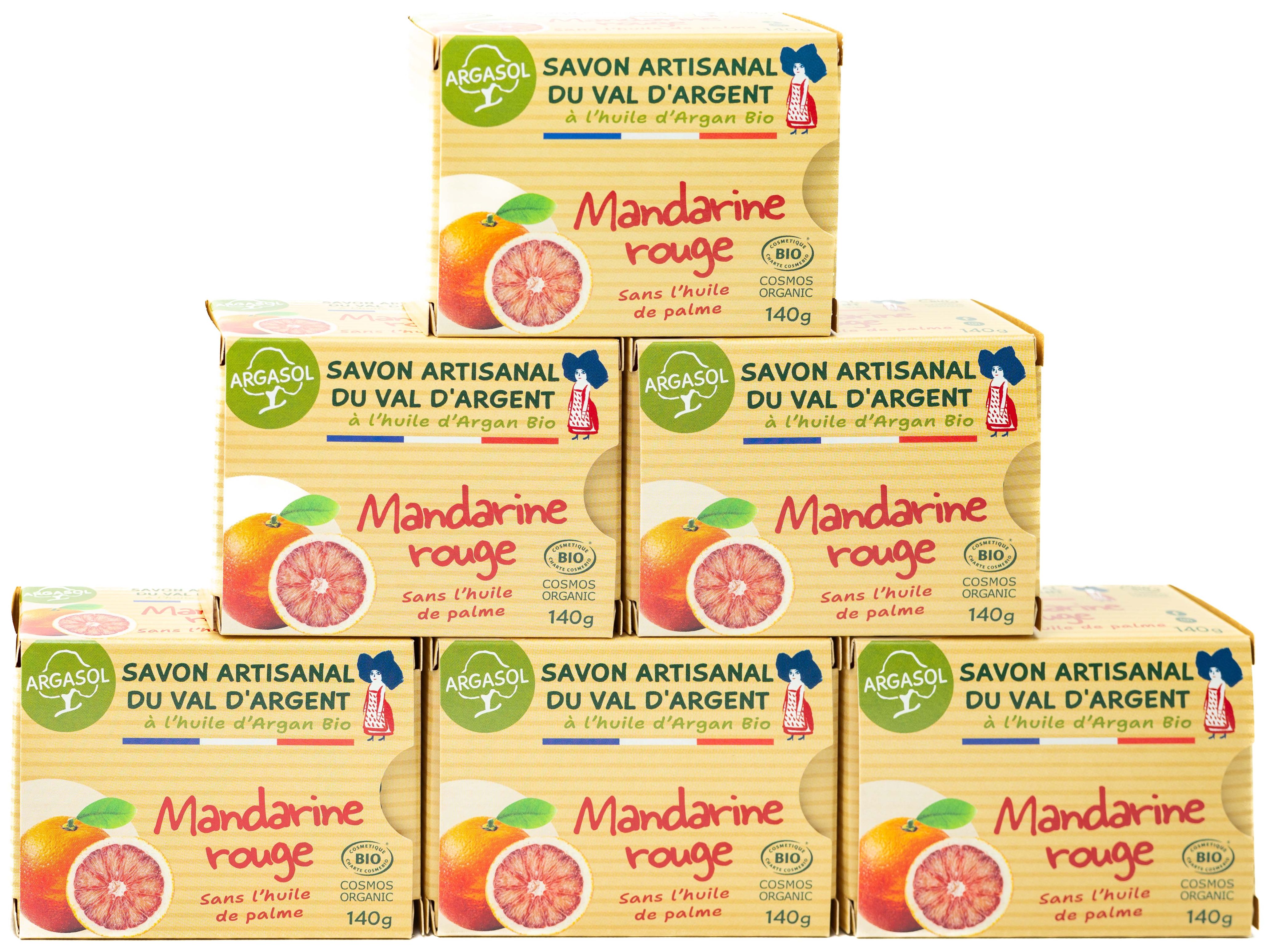 Lot de 6 Savons à la Mandarine Rouge