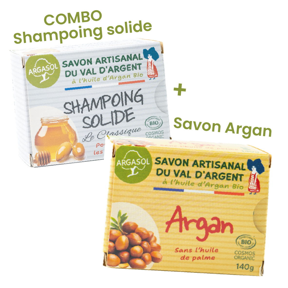 COMBO Shampoing solide + Savon argan