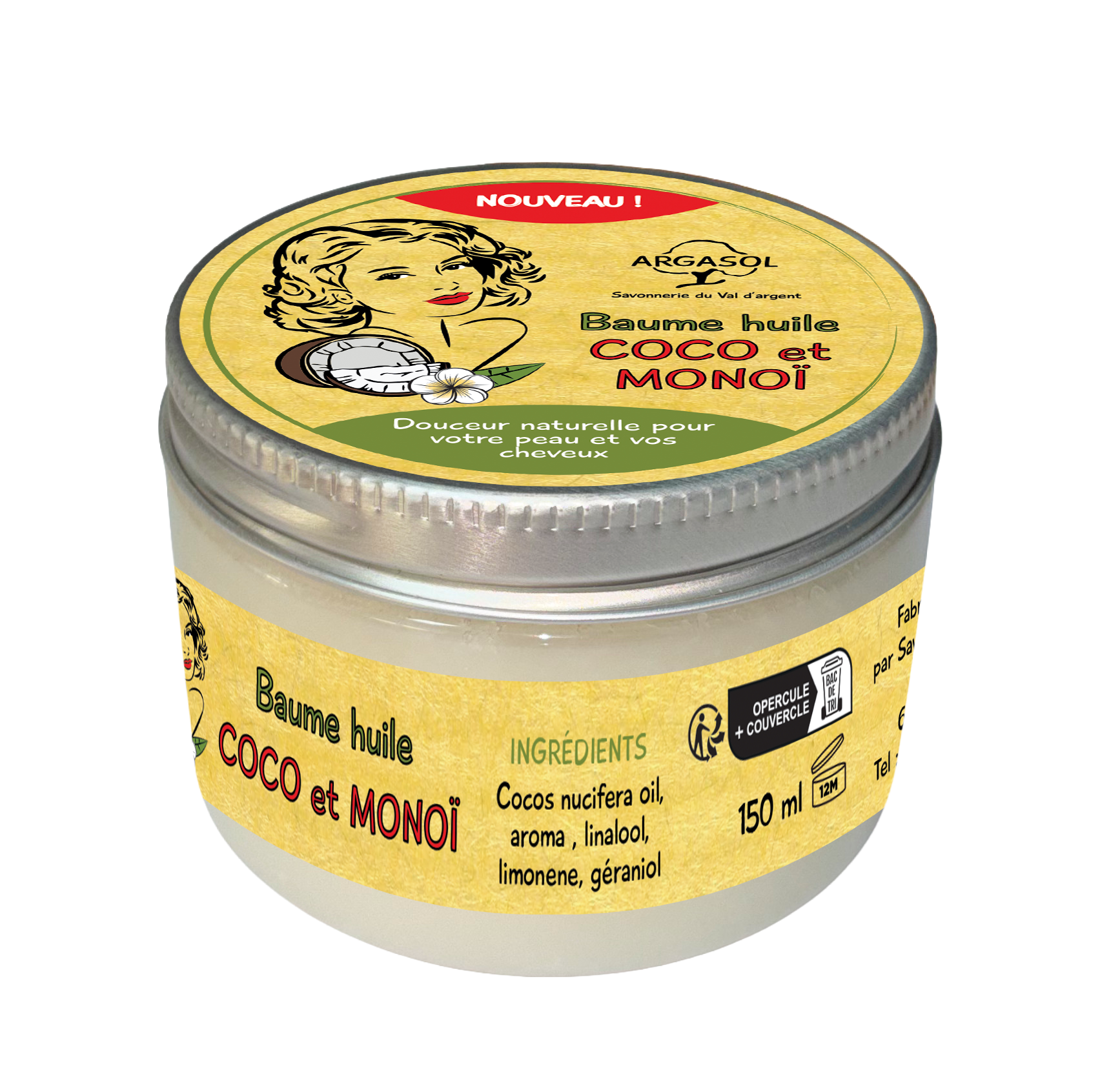 Baume Huile de Coco Monoï 150ml
