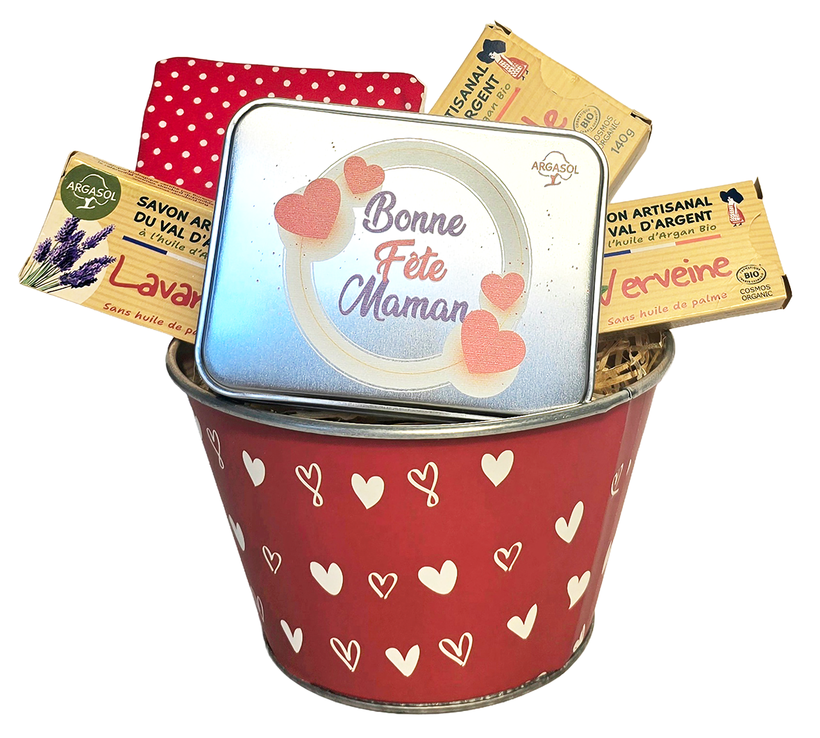 Panier rond métal coeur