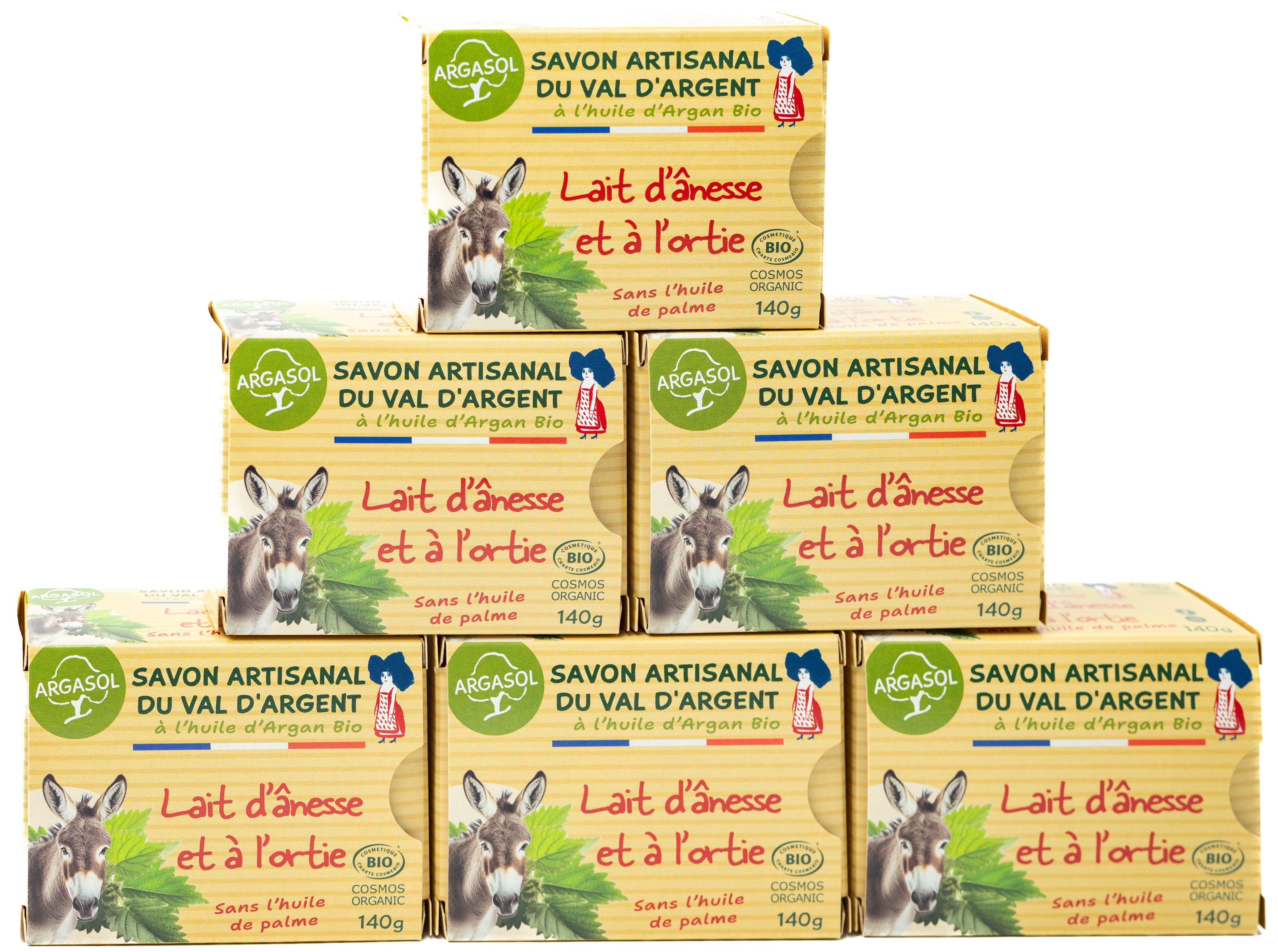 Lot de 6 Savons au Lait d'Anesse et à l'Ortie