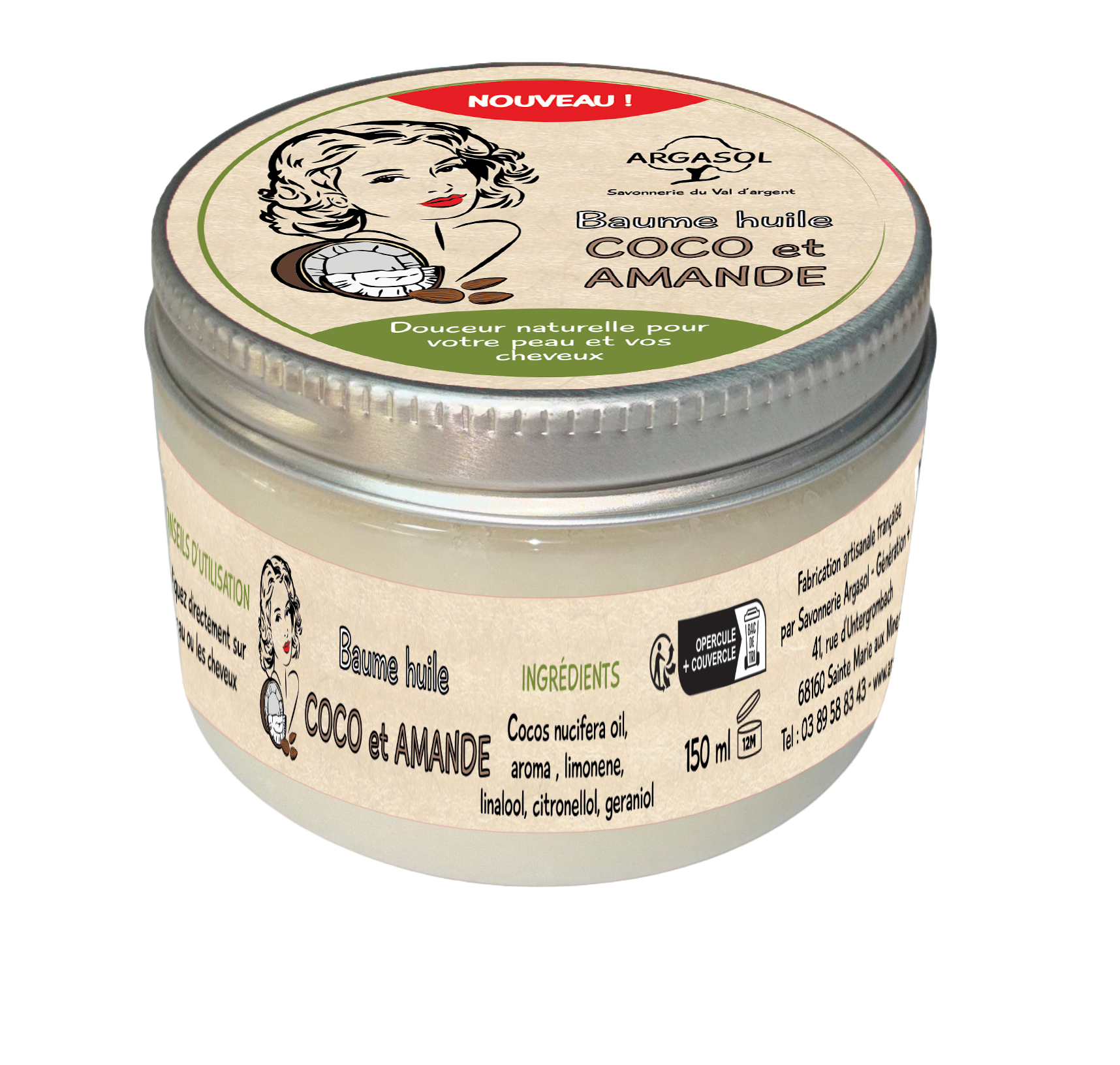 Baume Huile de Coco Amande 150ml
