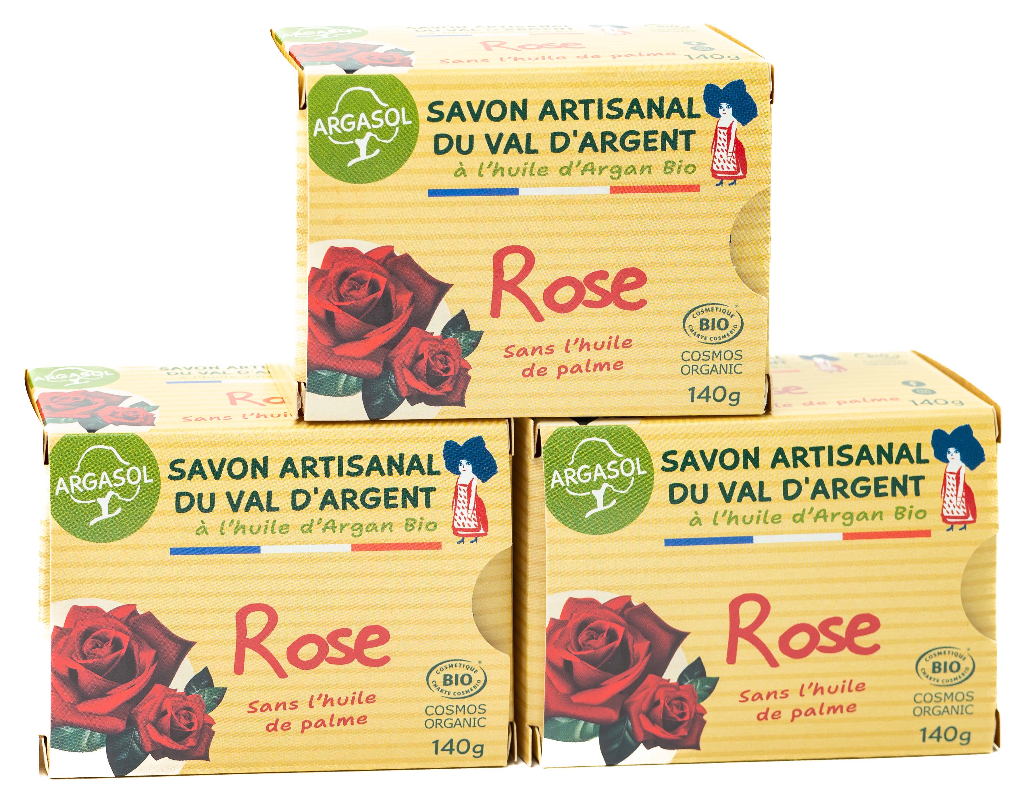 Lot de 3 Savons  la Rose