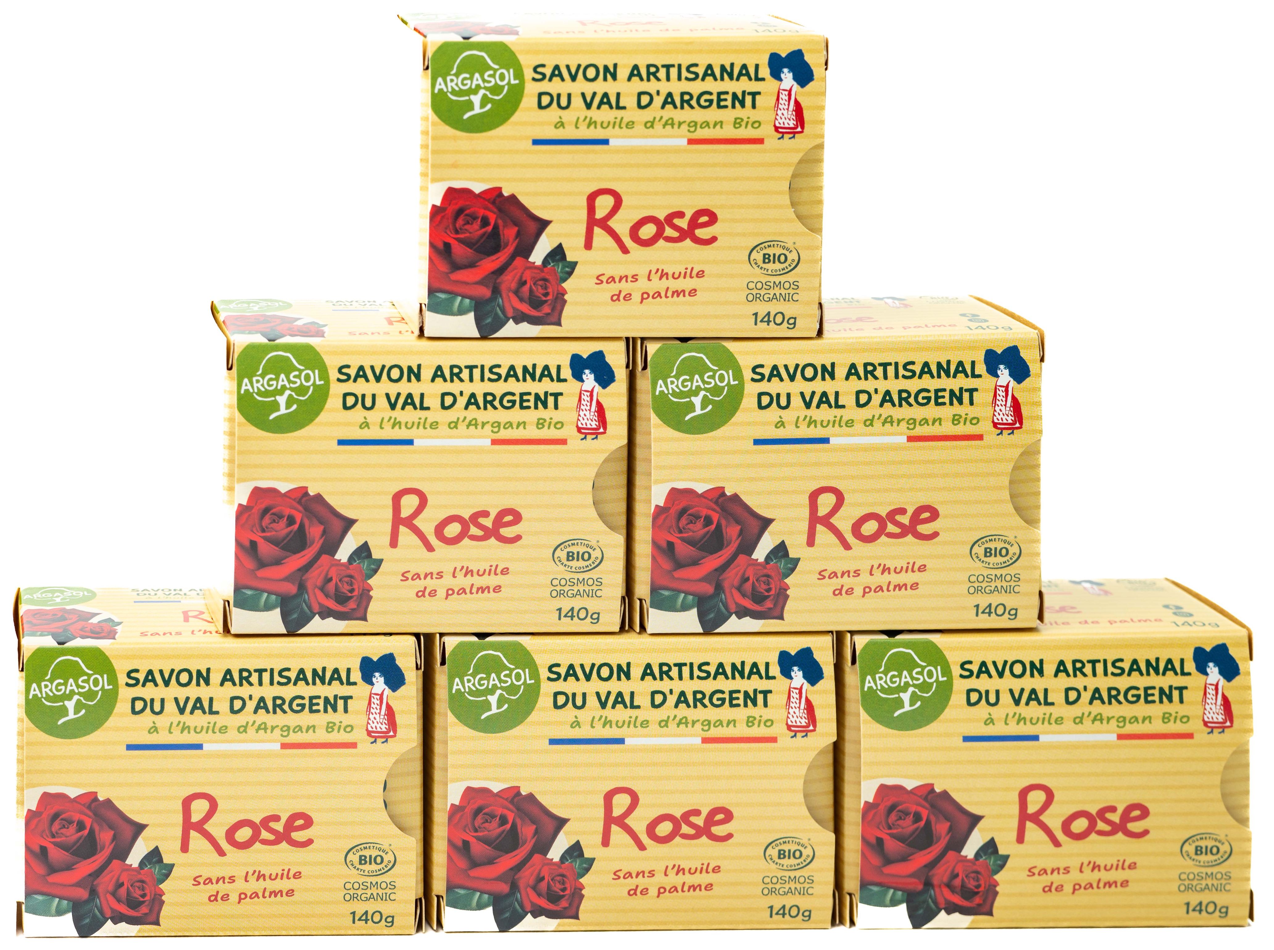 Lot de 6 Savons à la Rose