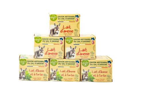 Lot de 3 Savons au Lait d'Anesse et à l'Ortie et 3 savons au Lait d'Anesse