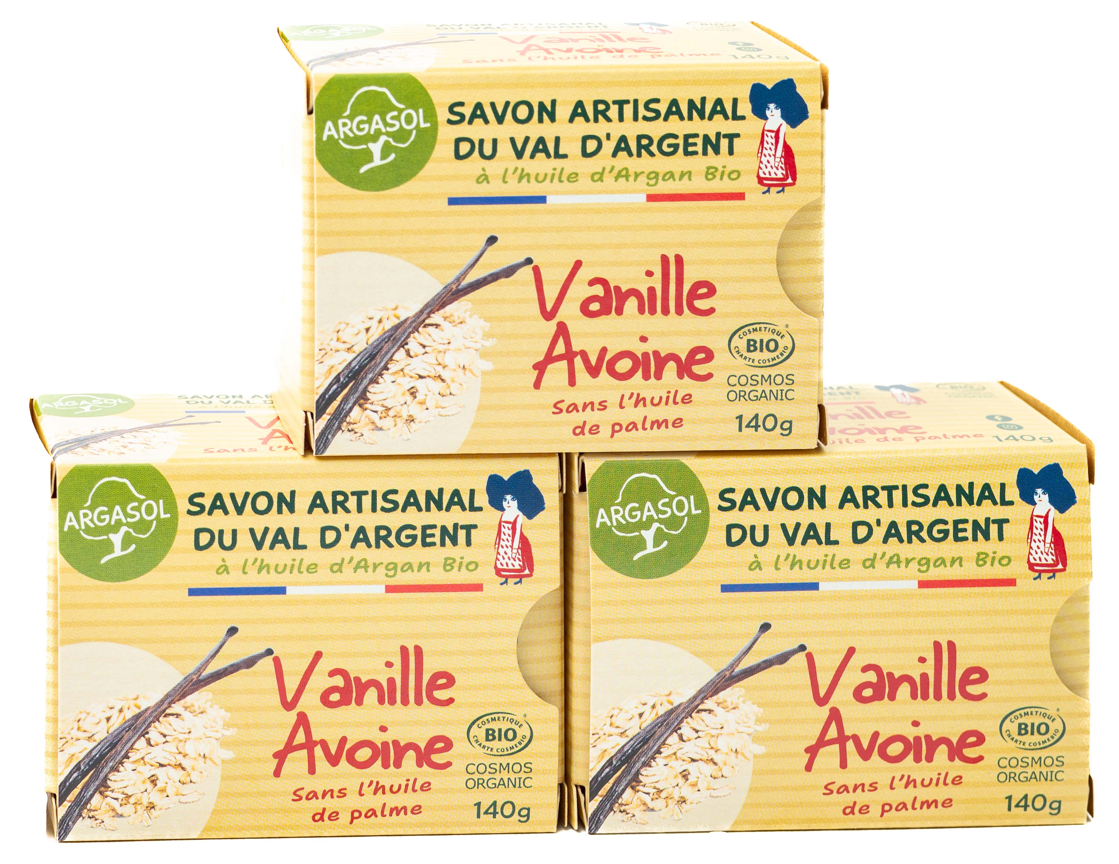 Lot de 3 Savons  la Vanille et  l'Avoine